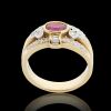 14K Yellow Gold Red Ruby and Diamond Dress Ring - 3