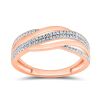 9K Rose Gold Diamond dress ring - 3