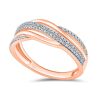 9K Rose Gold Diamond dress ring - 4