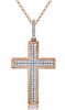 9K Rose Gold Diamond cross pendant