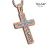 9K Rose Gold Diamond cross pendant - 2