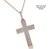 9K Rose Gold Diamond cross pendant - 3