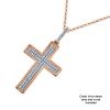 9K Rose Gold Diamond cross pendant - 4