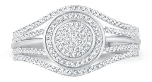 9K White Gold Diamond Dress ring