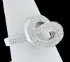 18K White Gold Diamond Dress Ring - 9