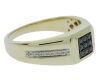 9K Yellow Gold Black Diamond Unisex Dress Ring - 2