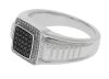 9K White Gold Black Diamond Unisex Dress Ring - 3