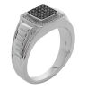 9K White Gold Black Diamond Unisex Dress Ring - 4