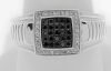 9K White Gold Black Diamond Unisex Dress Ring - 6