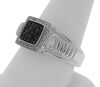 9K White Gold Black Diamond Unisex Dress Ring - 7