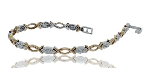 18K Two Tone Diamond link Bracelet