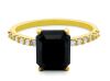 18K Yellow Gold Black Diamond dress ring