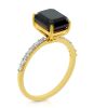 18K Yellow Gold Black Diamond dress ring - 3