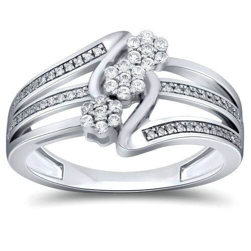 9K White Gold Diamond Dress Ring