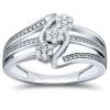 9K White Gold Diamond Dress Ring