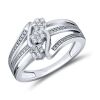 9K White Gold Diamond Dress Ring - 2