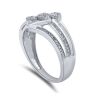 9K White Gold Diamond Dress Ring - 3