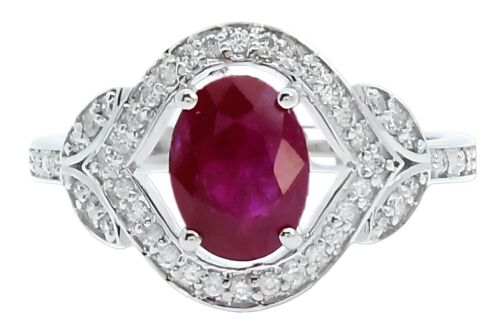 18K White Gold Ruby and Diamond Dress Ring