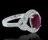 18K White Gold Ruby and Diamond Dress Ring - 3