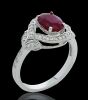 18K White Gold Ruby and Diamond Dress Ring - 6