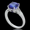 18K White Gold Tanzanite and Diamond Dress Ring - 4