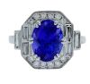 18K White Gold Tanzanite and Diamond Dress Ring