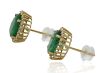 18K Yellow Gold Emerland and Diamond stud earrings - 3