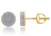 9K Yellow Gold Diamond Stud Earrings - 2