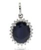 18K White Gold Blue Sapphire and Diamond pendant