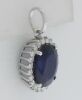 18K White Gold Blue Sapphire and Diamond pendant - 2