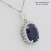 18K White Gold Blue Sapphire and Diamond pendant - 3