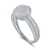 9K White Gold Diamond Dress ring - 2