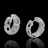 18K White Gold Diamond Hoop Earrings - 2