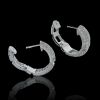 18K White Gold Diamond Hoop Earrings - 3