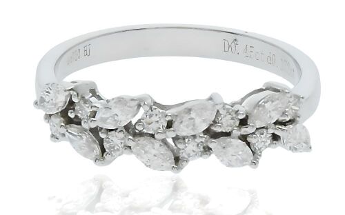 18K White Gold Marquise cut Diamond Dress Ring