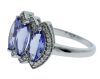 9K White Gold Tanzinate and Diamond Dress ring - 2