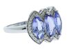 9K White Gold Tanzinate and Diamond Dress ring - 3