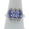 9K White Gold Tanzinate and Diamond Dress ring - 5