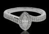 18K White Gold Maquise cut Diamond engagment ring - 2