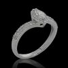 18K White Gold Maquise cut Diamond engagment ring - 5