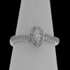 18K White Gold Maquise cut Diamond engagment ring - 7