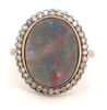 14K Rose Gold Opal and Diamond Halo Ring