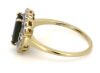 14K Yellow Gold, Green Sapphire and Diamond, Halo Dress Ring - 2