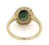 14K Yellow Gold, Green Sapphire and Diamond, Halo Dress Ring - 3