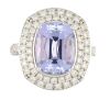 18k White Gold Ring set with a 7.40ct Tanzanite and 1.45cts of F/VS Diamonds