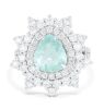 18k White gold ring set with a 2.98ct GIA certified Paraiba tourmaline & 2.94cts of F/VS diamonds