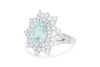 18k White gold ring set with a 2.98ct GIA certified Paraiba tourmaline & 2.94cts of F/VS diamonds - 2