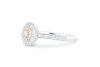 18k White & Rose gold ring set with a 0.07ct natural pink oval cut diamond surrounded by F/VS diamonds - 2