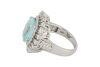 18k White gold ring set with GIA certified 3.89ct paraiba Tourmaline and 1.25ct of F/VS Diamonds - 2