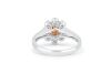 18k White gold ring set with a centre oval cut 0.108ct natural FDPP (Natural Fancy Deep Pinkish Purple) diamond - 3